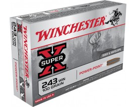 20 CARTOUCHES WINCHESTER  POWER POINT 100GR CALIBRE 243W